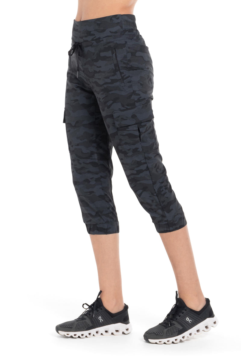 Kyodan, Pants & Jumpsuits, 2 For25 Kyodan Activewear Patterned Cropped  Track Pants Grey Size Medium